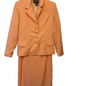 Clio Orange Midi Pencil Top for Work